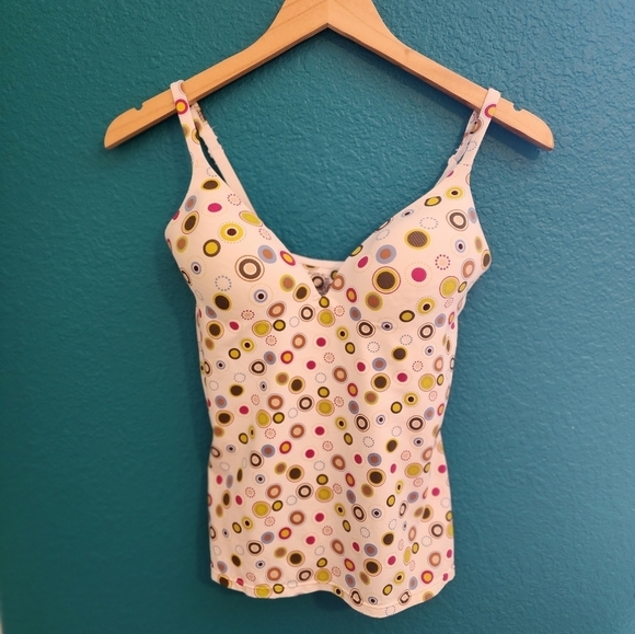 Victoria Secret White Polka Dot Y2K Top Adjustable Straps Size 34D - Picture 1 of 3